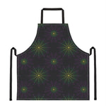 Purple And Green Spider Web Print Apron