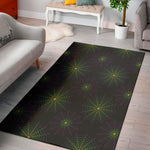 Purple And Green Spider Web Print Area Rug