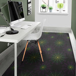 Purple And Green Spider Web Print Area Rug