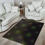 Purple And Green Spider Web Print Area Rug