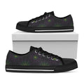 Purple And Green Spider Web Print Black Low Top Sneakers