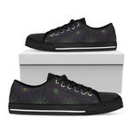 Purple And Green Spider Web Print Black Low Top Shoes