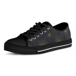 Purple And Green Spider Web Print Black Low Top Shoes