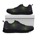 Purple And Green Spider Web Print Black Running Shoes