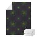 Purple And Green Spider Web Print Blanket