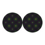 Purple And Green Spider Web Print Car Coasters