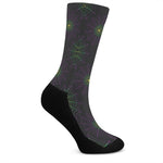 Purple And Green Spider Web Print Crew Socks