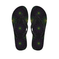 Purple And Green Spider Web Print Flip Flops
