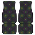 Purple And Green Spider Web Print Front and Back Car Floor Mats