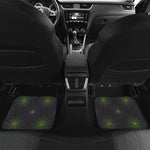 Purple And Green Spider Web Print Front and Back Car Floor Mats