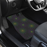Purple And Green Spider Web Print Front and Back Car Floor Mats