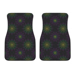 Purple And Green Spider Web Print Front Car Floor Mats