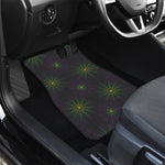 Purple And Green Spider Web Print Front Car Floor Mats