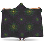 Purple And Green Spider Web Print Hooded Blanket