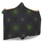 Purple And Green Spider Web Print Hooded Blanket