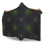 Purple And Green Spider Web Print Hooded Blanket