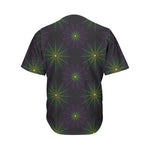 Purple And Green Spider Web Print Men's Baseball Jersey