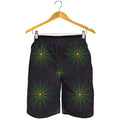 Purple And Green Spider Web Print Men's Shorts
