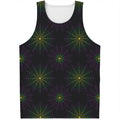 Purple And Green Spider Web Print Men's Tank Top