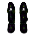 Purple And Green Spider Web Print Muay Thai Shin Guards