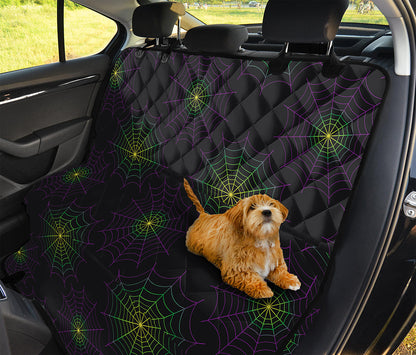Purple And Green Spider Web Print Pet Car Back Seat Cover