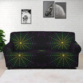 Purple And Green Spider Web Print Sofa Cover