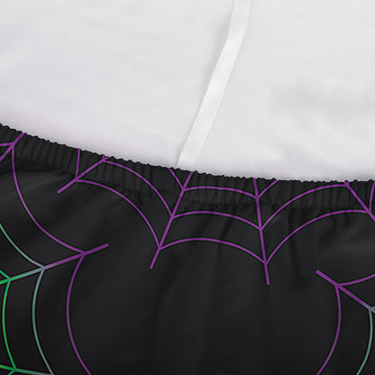 Purple And Green Spider Web Print Sofa Cover