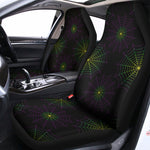Purple And Green Spider Web Print Universal Fit Car Seat Covers