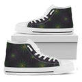 Purple And Green Spider Web Print White High Top Sneakers