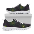 Purple And Green Spider Web Print White Running Shoes