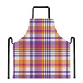 Purple And Orange Madras Plaid Print Apron