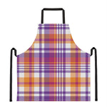 Purple And Orange Madras Plaid Print Apron