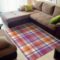 Purple And Orange Madras Plaid Print Floor Mat