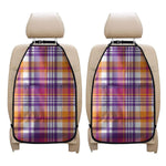 Purple And Orange Madras Plaid Print Car Seat Organizers