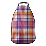 Purple And Orange Madras Plaid Print Car Seat Organizers