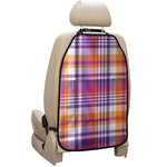 Purple And Orange Madras Plaid Print Car Seat Organizers