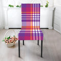 Purple And Orange Madras Plaid Print Dining Chair Slipcover