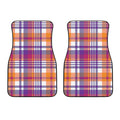 Purple And Orange Madras Plaid Print Front Car Floor Mats