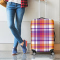 Purple And Orange Madras Plaid Print Luggage Cover