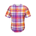 Purple And Orange Madras Plaid Print Men's Baseball Jersey