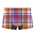 Purple And Orange Madras Plaid Print Men's Boxer Briefs