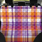 Purple And Orange Madras Plaid Print Pet Car Back Seat Cover