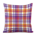 Purple And Orange Madras Plaid Print Pillow Cover