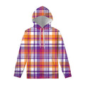 Purple And Orange Madras Plaid Print Pullover Hoodie