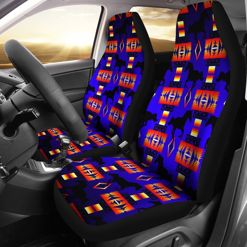 Purple And Orange Native Horse Universal Fit Car Seat Covers GearFrost