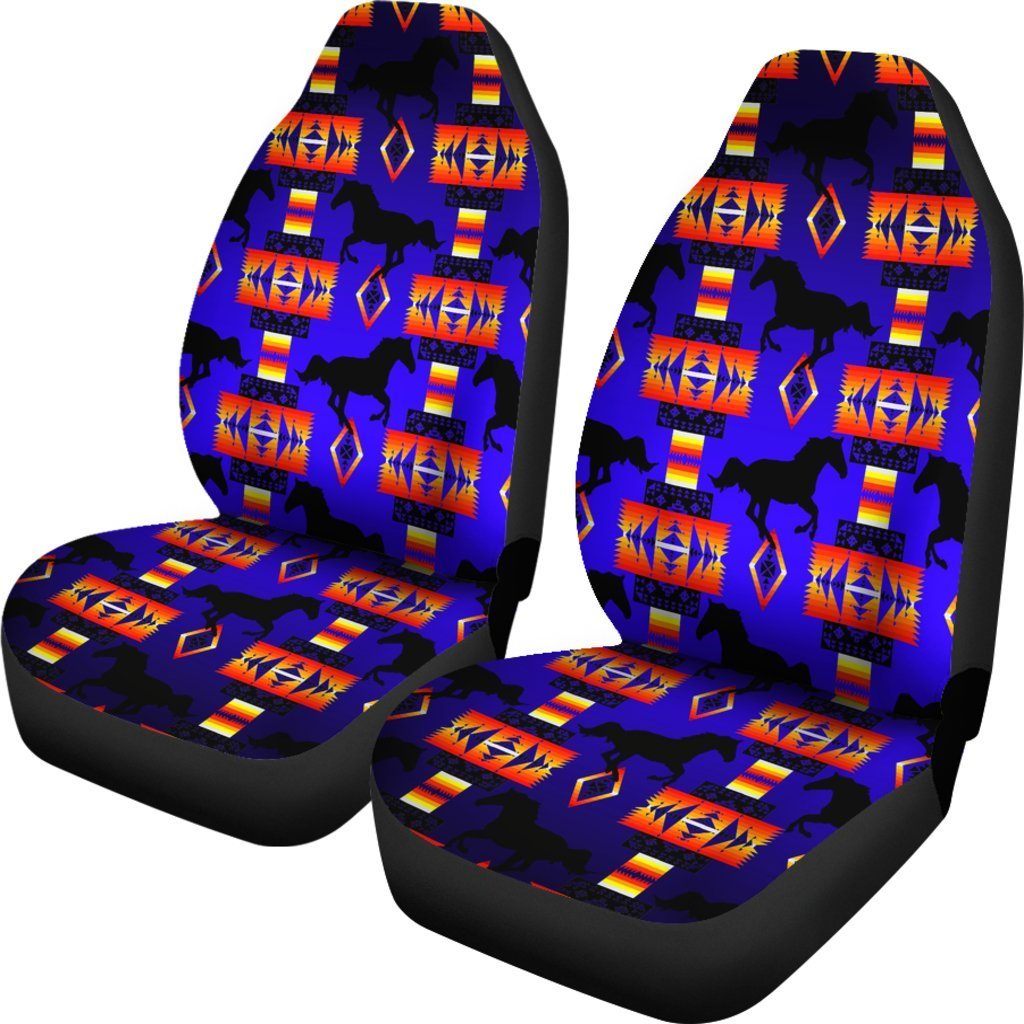 Purple And Orange Native Horse Universal Fit Car Seat Covers GearFrost