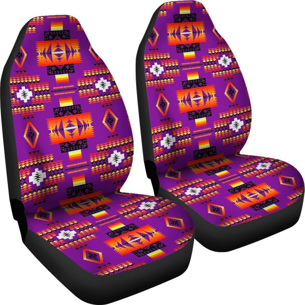 Purple And Orange Native Universal Fit Car Seat Covers GearFrost