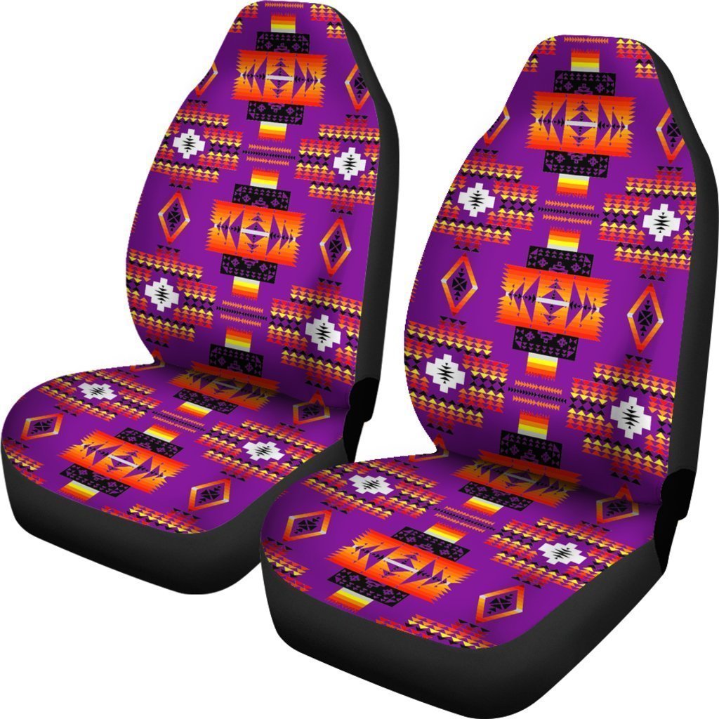 Purple And Orange Native Universal Fit Car Seat Covers GearFrost