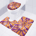 Purple And Orange Spider Tie Dye Print 3 Piece Bath Mat Set