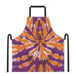 Purple And Orange Spider Tie Dye Print Apron